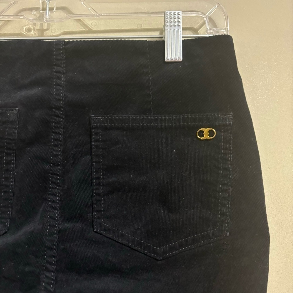 TORY BURCH Sz 25 Black Cord Slim Leg Ankle Pants - Picture 4 of 6